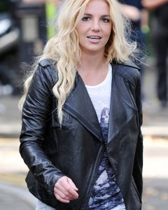 britney spear leather jacket front