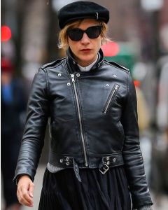 chloe sevigny leather jacket front