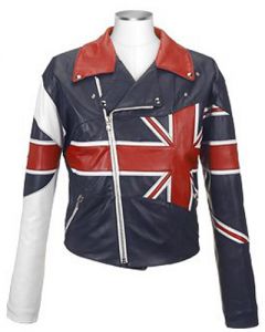 mens flag leather jacket front