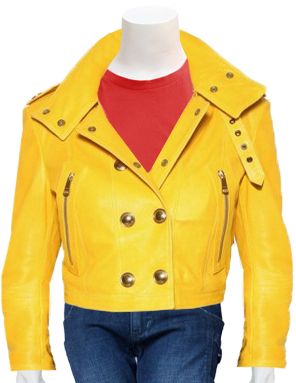 Women Yellow Studded Jacket