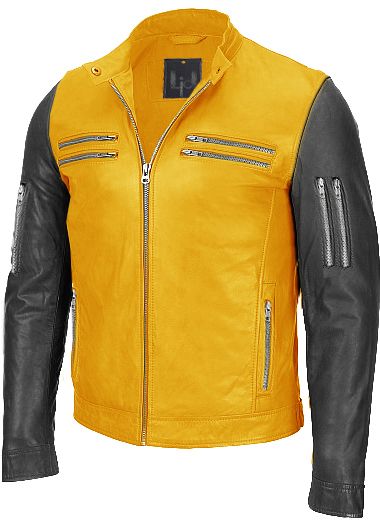 yellow patent leather jacket